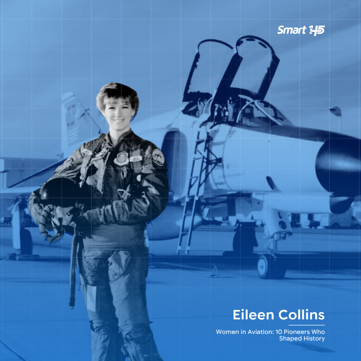 Women in aviation | Eileen Collins became the first woman to pilot a Space Shuttle in 1995, and the first woman to command a Space Shuttle mission