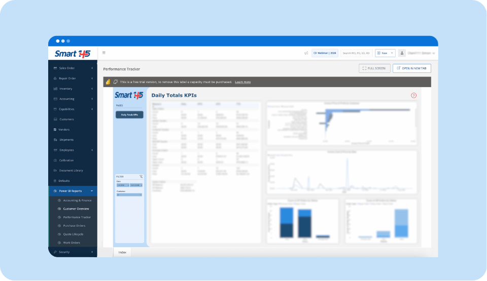 Preview of the Smart 145 Performance Tracker Report in Power BI | MRO Data Reporting